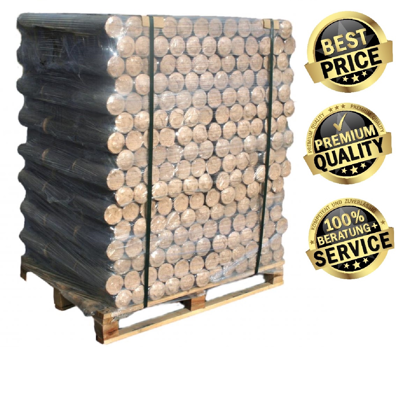 1 Palette Rundholzbriketts 960 kg 1 Palette Rundholzbriketts 960 kg